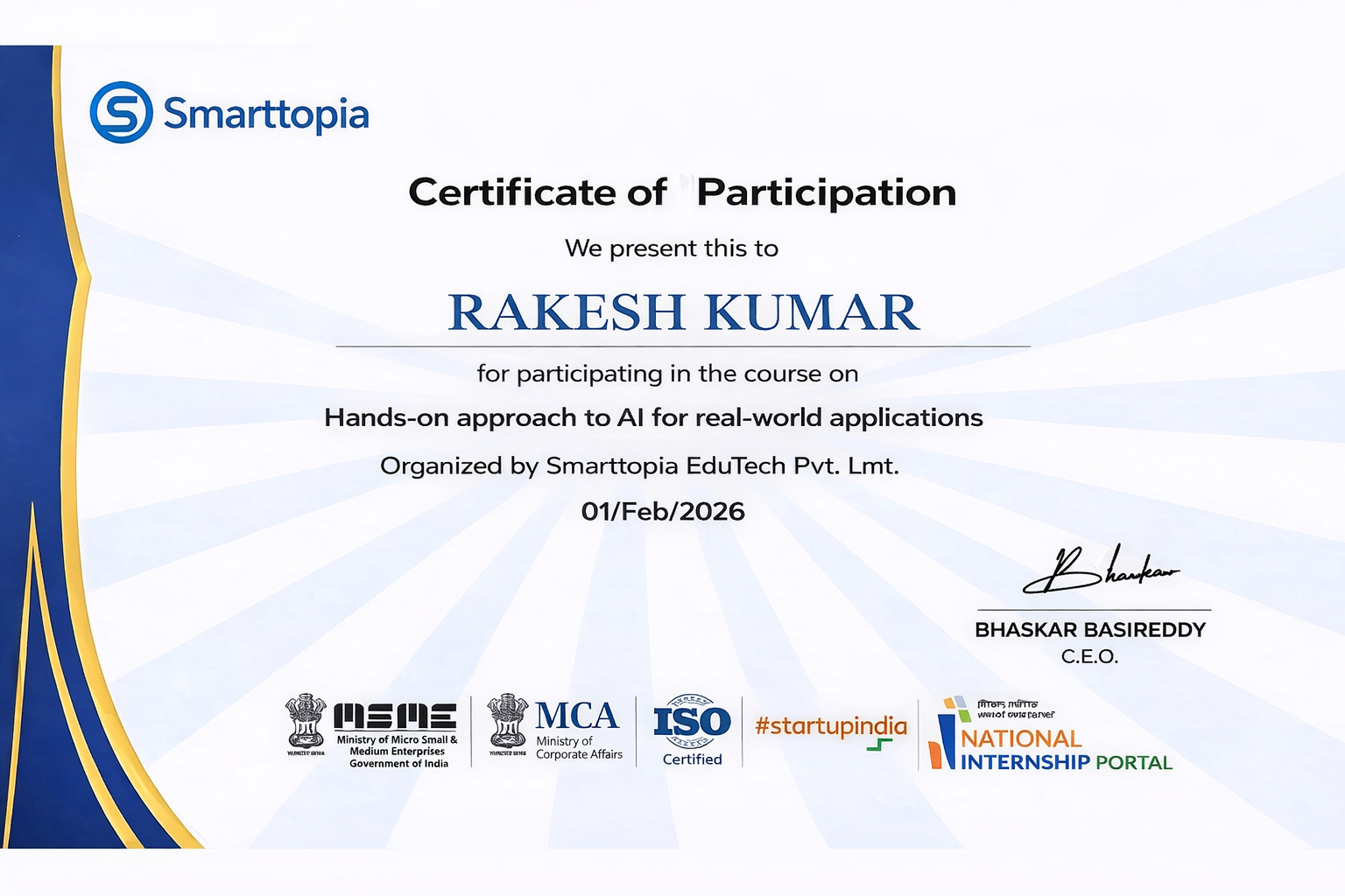 Certificate of Participation